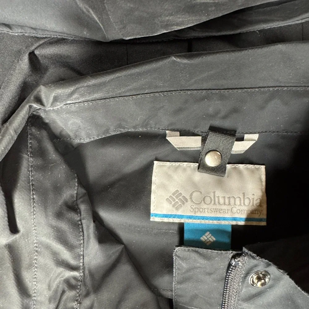 Columbia Pouring Adventure III Waterproof Jacket‎ Mens M Black Omni-Tech Hooded